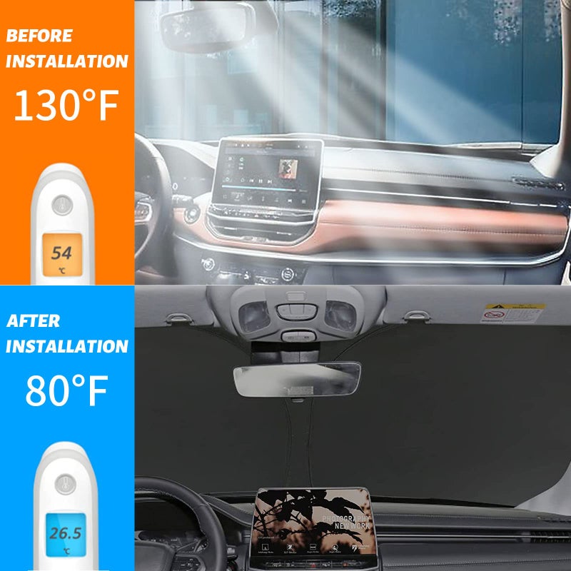 Moricere Upgrade Windshield Sun Shade for Ford F150 2015-2020  Foldable Windshield Sun Visor Blocks UV Rays - Image 4